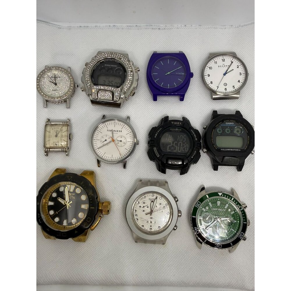 Mixed Lot Of 11 Mens & Womens Watches Elgin 10K RGP Swatch Invicta Ted Baker and - Picture 2 of 16
